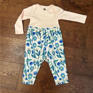 Never worn tea Collection Pink and Blue Floral Bodysuit